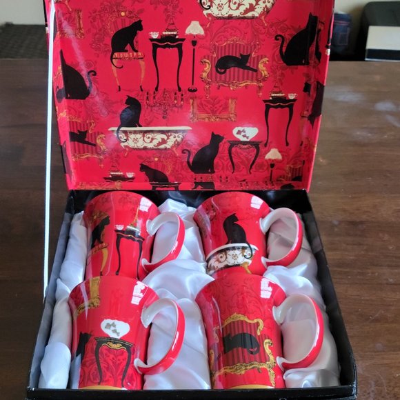 McIntosh 4 piece Mystical and Curious Cats fine bone china mug set - Picture 10 of 14